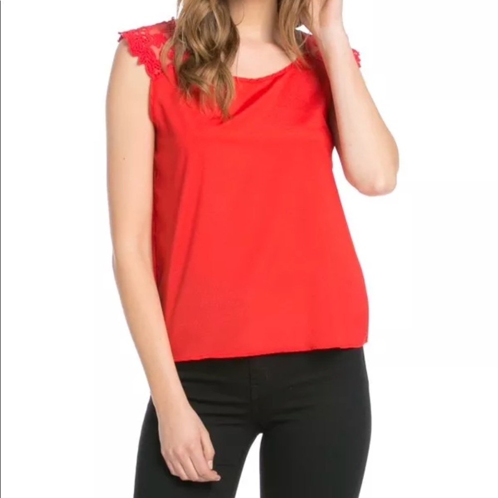 Red Lace Top S-XL - Picture 2 of 4